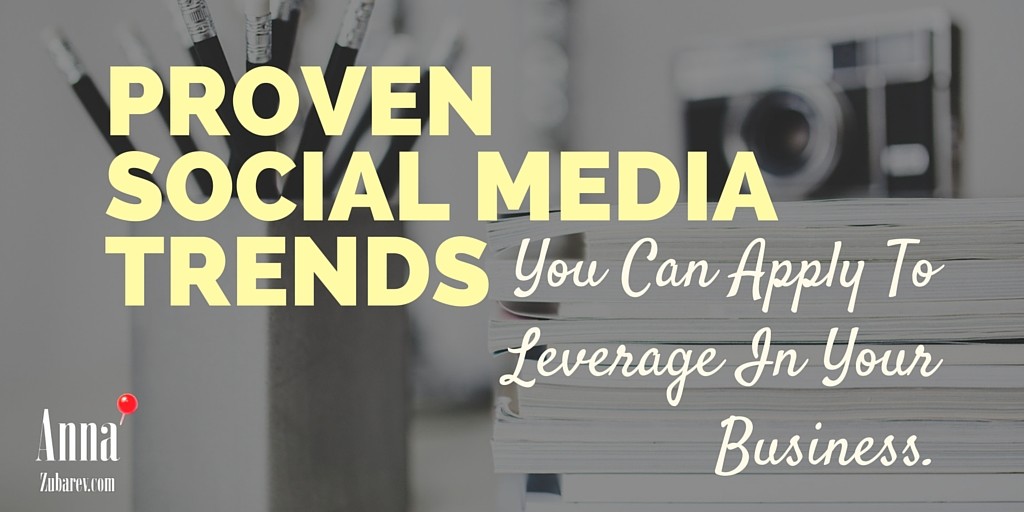 Proven Social Media Trends You Can Apply To Leverage In Your Business. @annazubarev